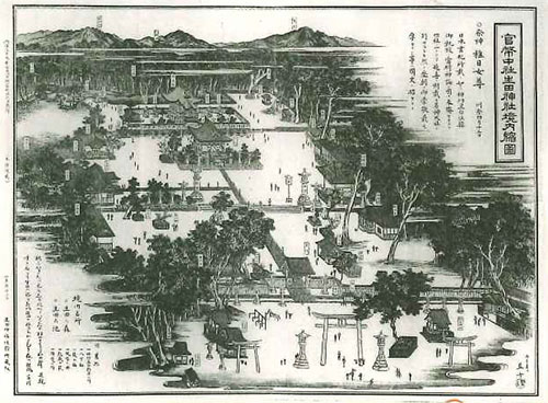 官幣中社生田神社境内縮圏（明治三十年頃）