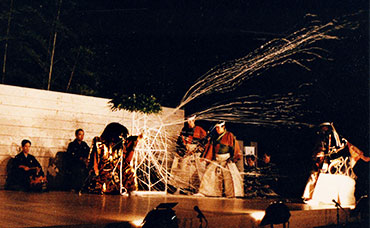 花博薪能「土蜘蛛」大槻文蔵　　1990年8月4日　写真：ユニオン・スクエアガーデン